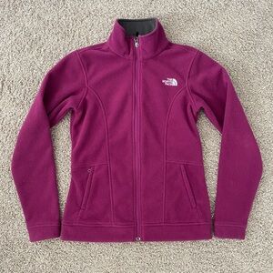 The North Face Full-Zip Mock Neck Fleece Jacket in Purple Women's Small CT41